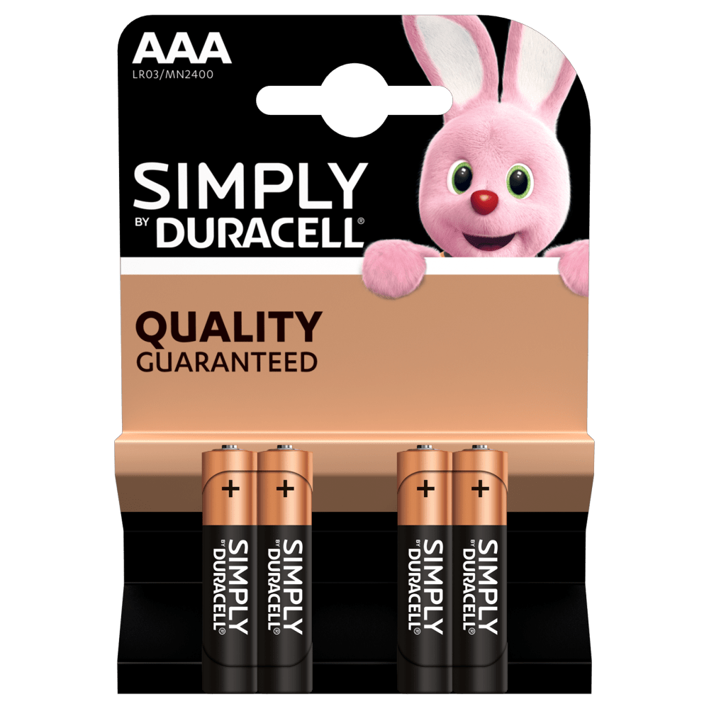 Duracell Simply AAA-Batterien in 4-Stück Packung