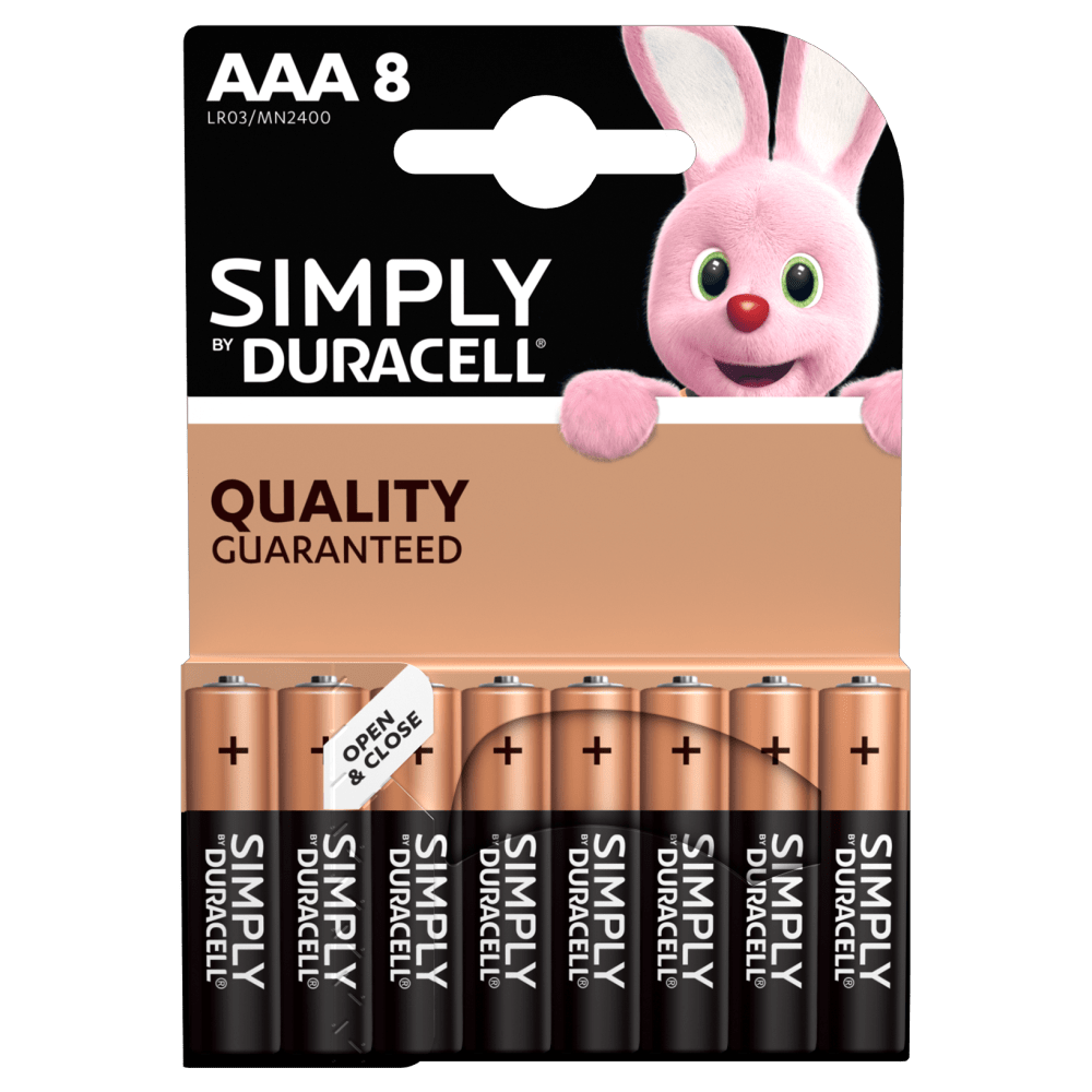 Duracell Simply AAA-Batterien in 8-Stück Packung