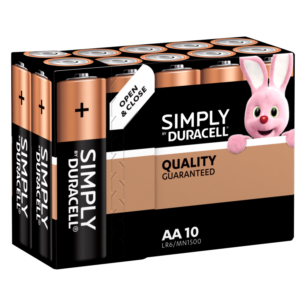Duracell Alkaline Einfach AA-Batterien in 10-stück Packung