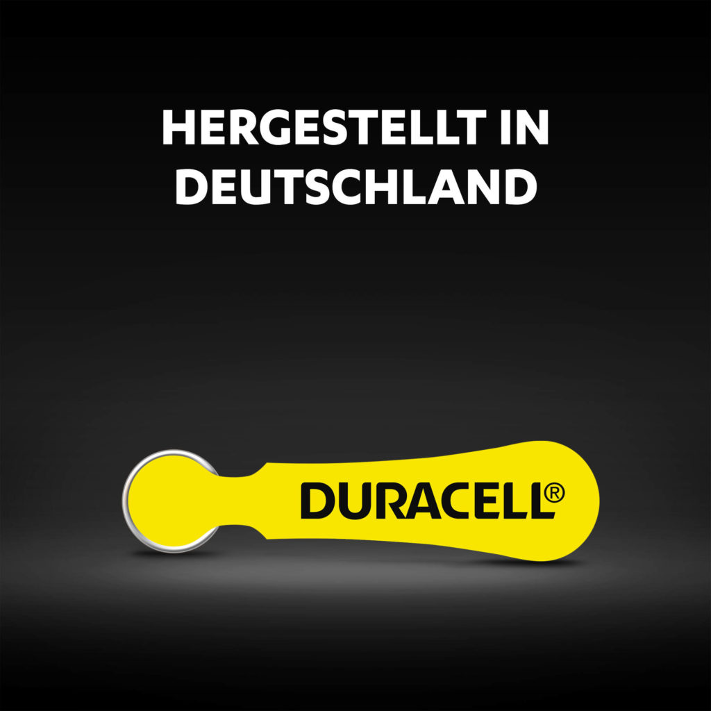 Duracell Hörgerätebatterien made in Germany