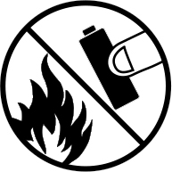 Nicht ins Feuer werfen - das Sicherheitssymbol